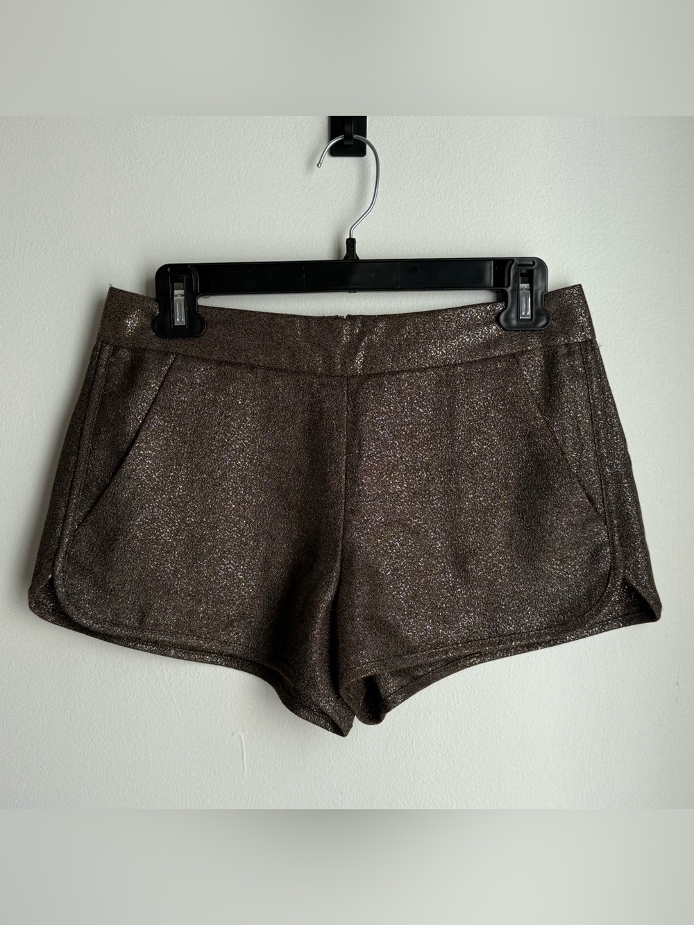 French Connection Y2K Metallic Bronze Hot Shorts Size 2